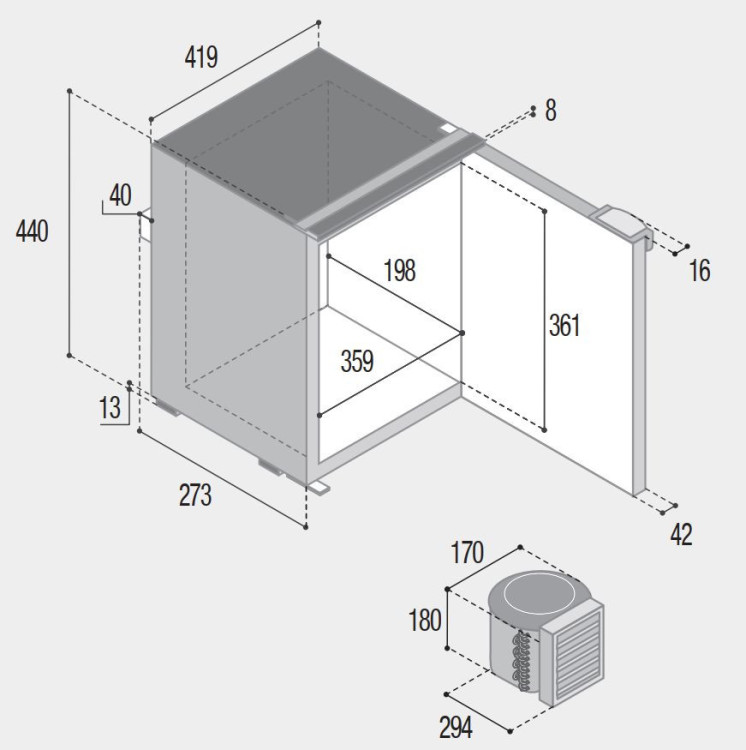 C25L OCN Vitrifrigo, 12/24 V, 25 litrů, černá, externí chladící jednotka č.9