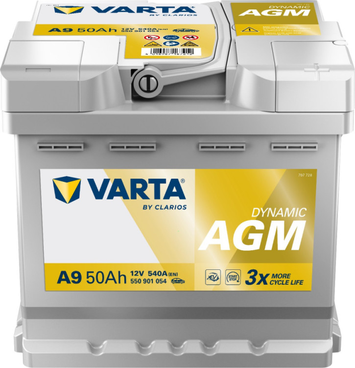 550901 VARTA DYNAMIC AGM A9 12V 50Ah 540A
