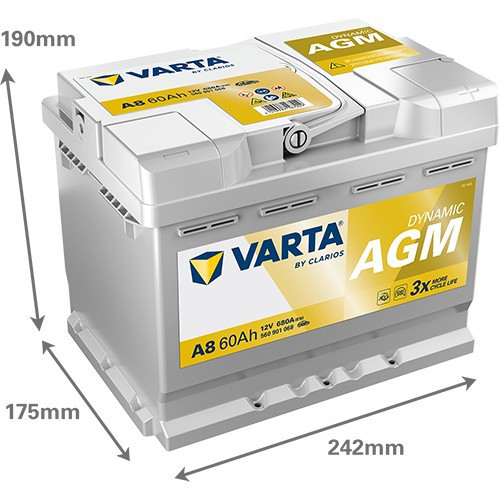 560901 VARTA DYNAMIC AGM A8 12V 60Ah 680A