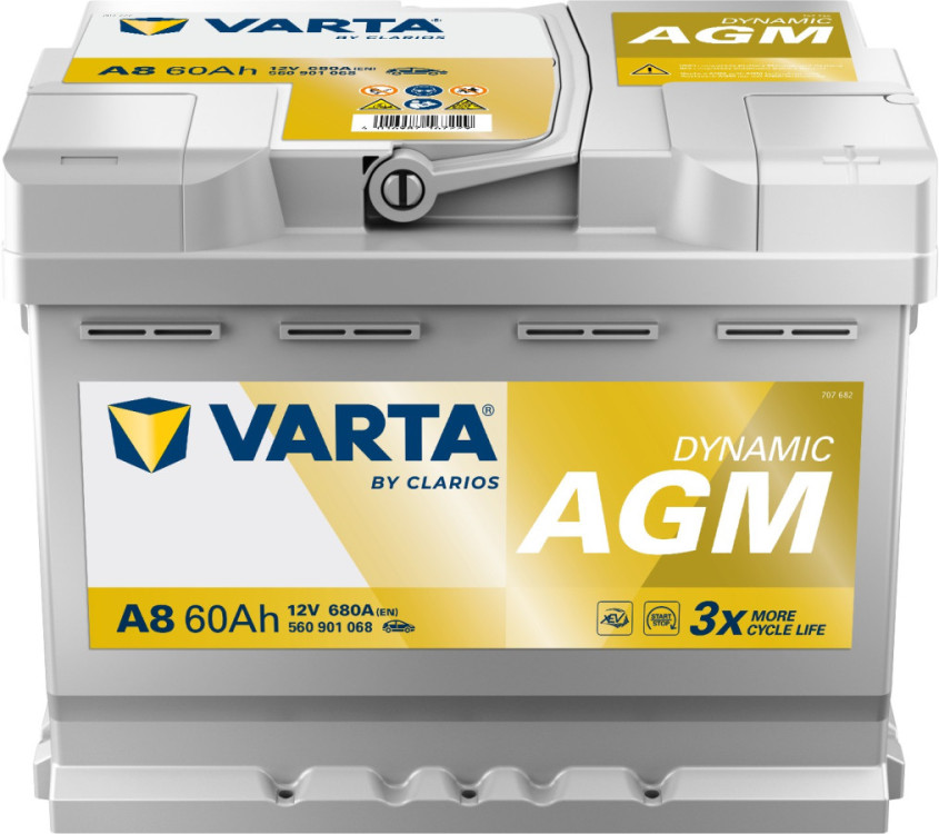 560901 VARTA DYNAMIC AGM A8 12V 60Ah 680A