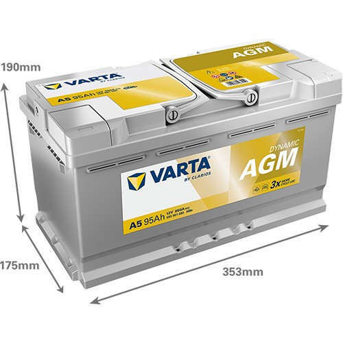 595901 VARTA DYNAMIC AGM A5 12V 95Ah 850A