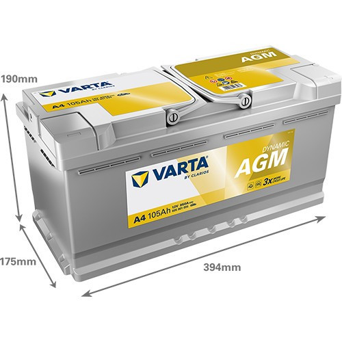 605901 VARTA DYNAMIC AGM A4 12V 105Ah 950A
