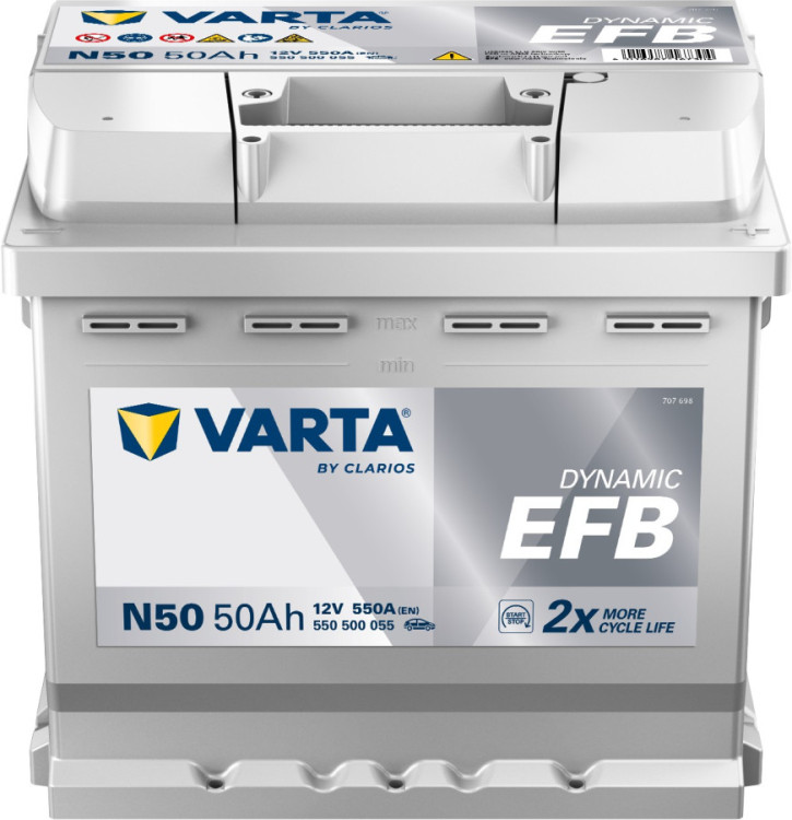 550500 VARTA DYNAMIC EFB N50 12V 50Ah 550A