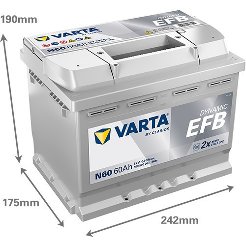560500 VARTA DYNAMIC EFB N60 12V 60Ah 640A