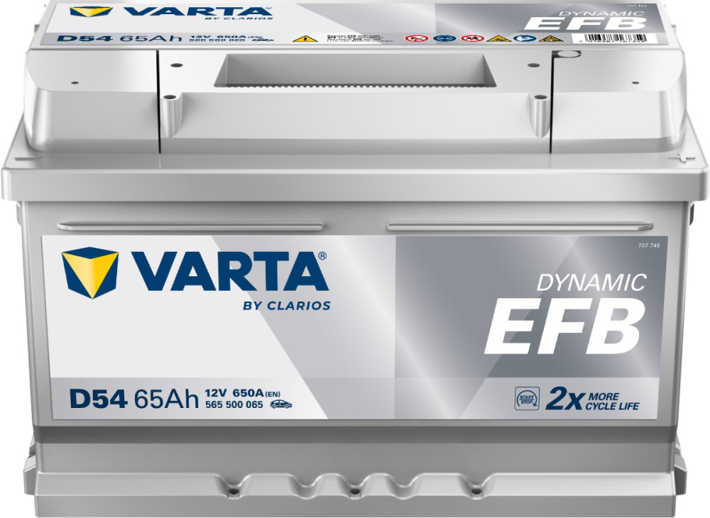 565500 VARTA DYNAMIC EFB D54 12V 65Ah 650A