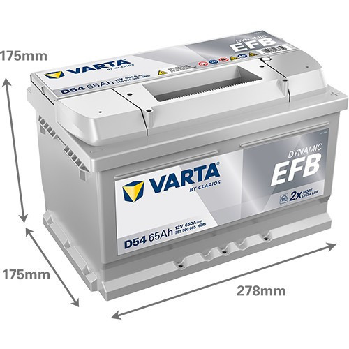 565500 VARTA DYNAMIC EFB D54 12V 65Ah 650A