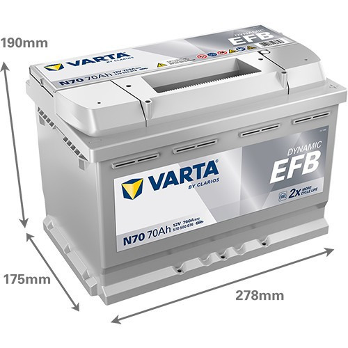 570500 VARTA DYNAMIC EFB N70 12V 70Ah 760A