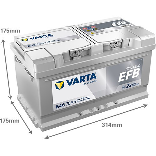 575500 VARTA DYNAMIC EFB E46 12V 75Ah 730A