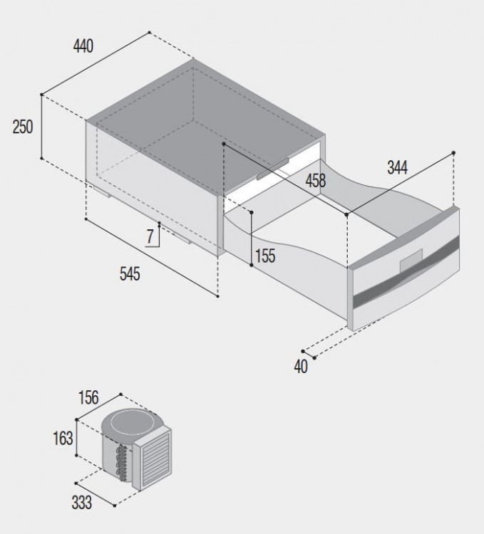 Vitrifrigo D30A černá 12/24V, 20 litrů rozměry